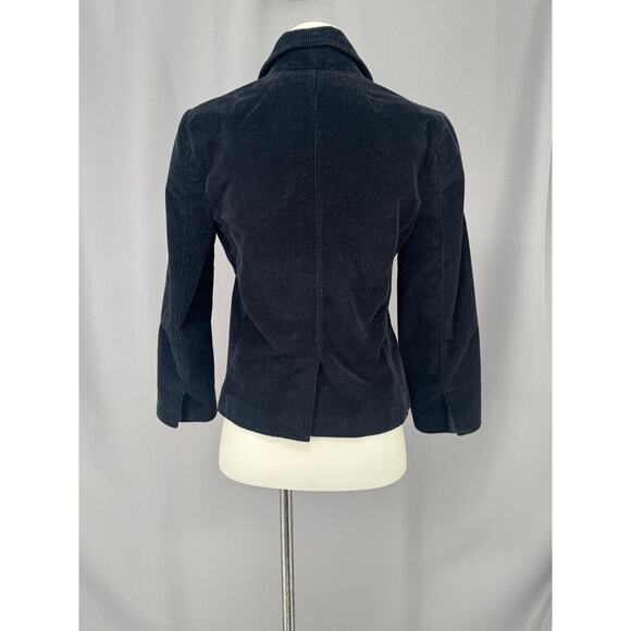 Hollister Blazer Womens Small Blue Corduroy Two Button Logo Lined Jacket - Picture 5 of 12
